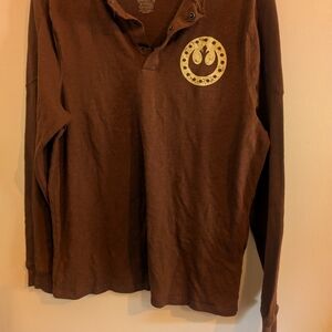 Brown Long Sleeve Shirt with Star Wars Logo